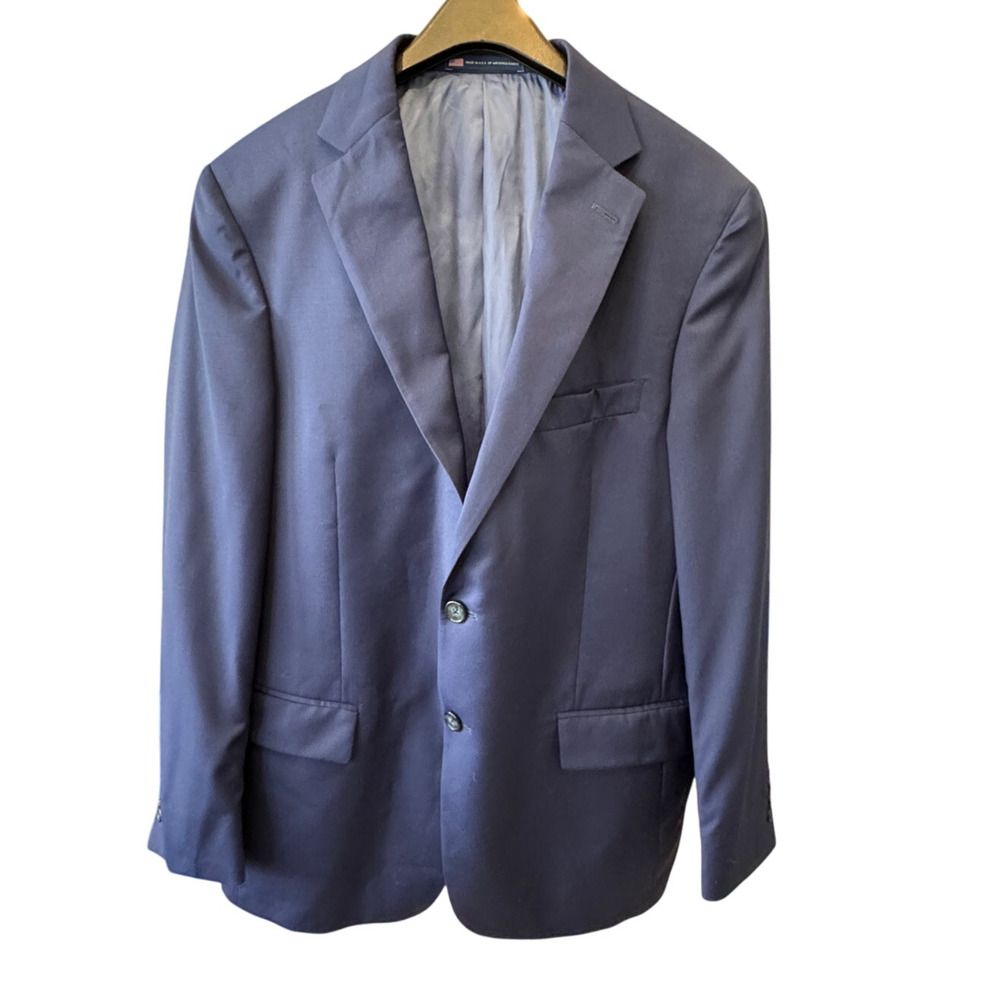 New HART SCHAFFNER MARX Navy Blue New York Fit Soft Reda Flexo Jacket Size 50L